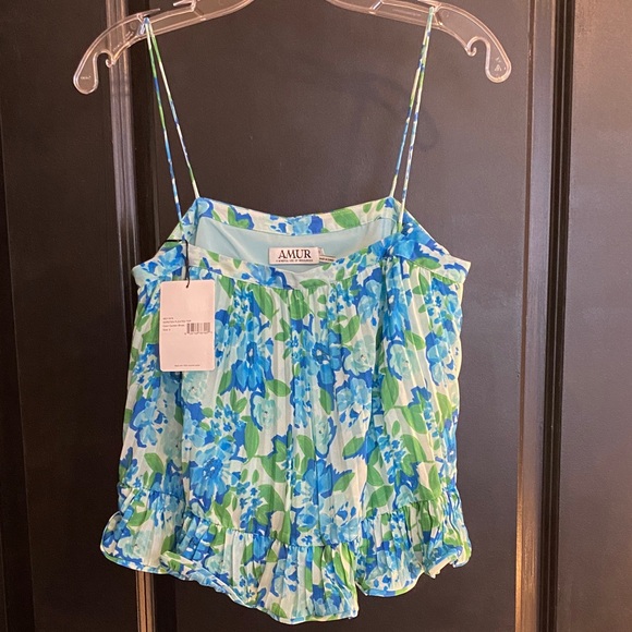 AMUR Blue and Green Floral Camisole